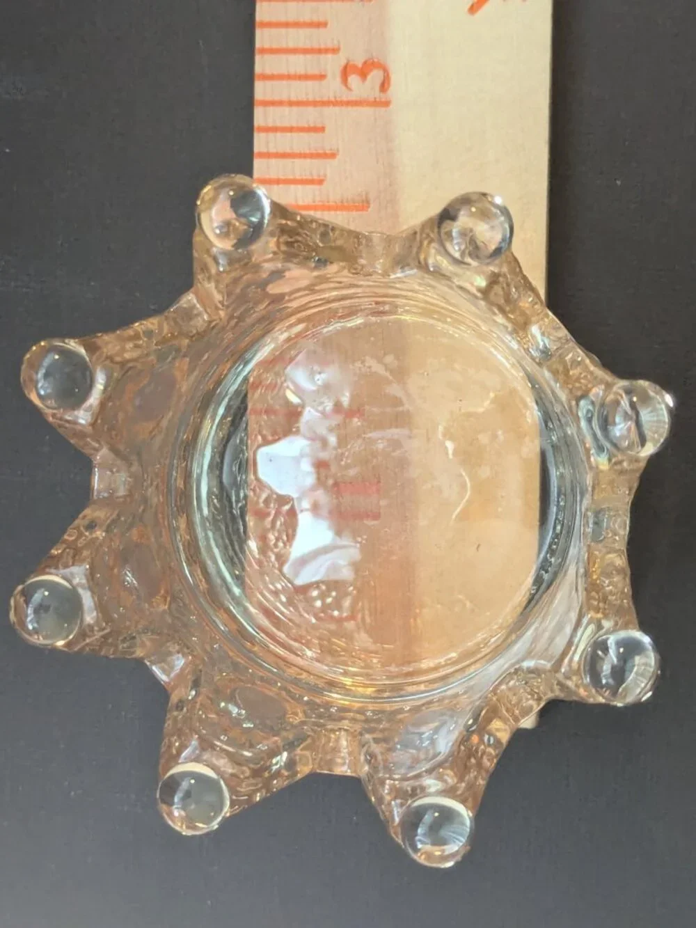 Glass Crown Candle Holder, Set of 2